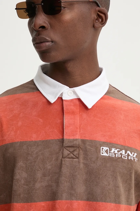 Bavlnené tričko s dlhým rukávom Karl Kani oranžová 60230004