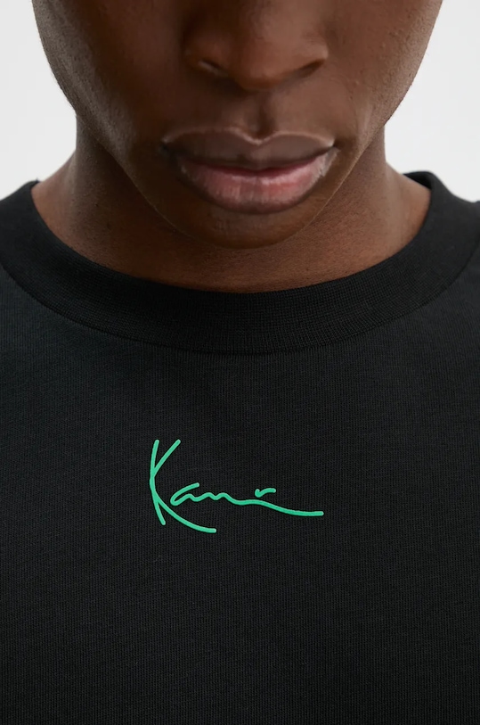 Bavlnené tričko s dlhým rukávom Karl Kani 60240012 čierna