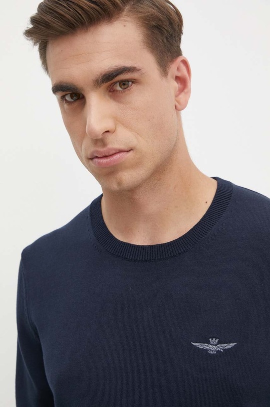 Aeronautica Militare pulover de bumbac bleumarin MA1502L506