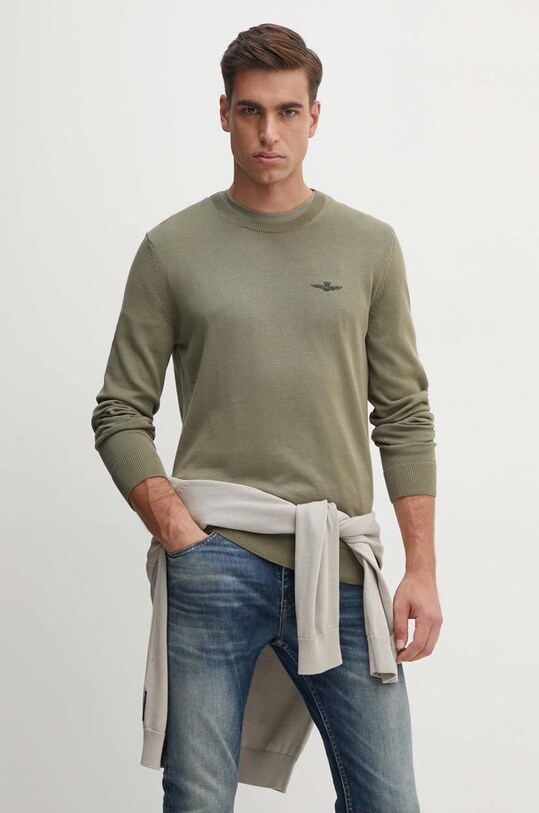 Aeronautica Militare sweter bawełniany bawełna zielony MA1502L506