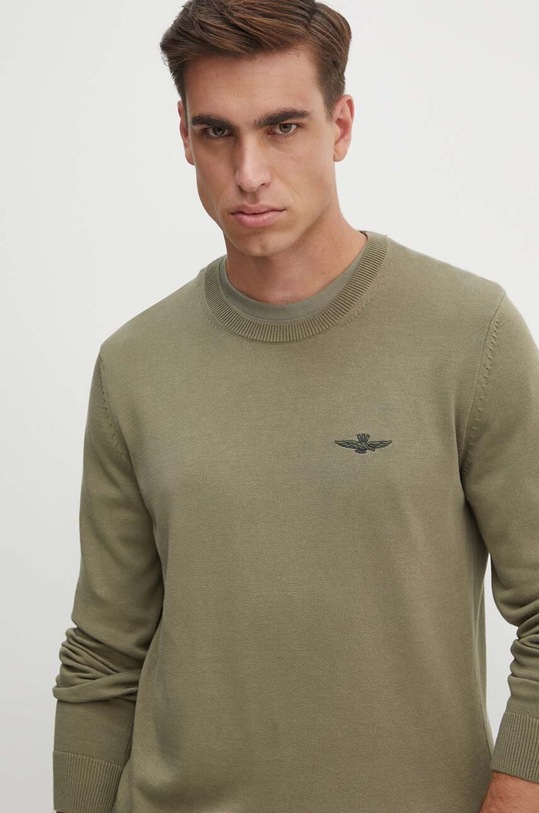 Aeronautica Militare pulover de bumbac verde MA1502L506