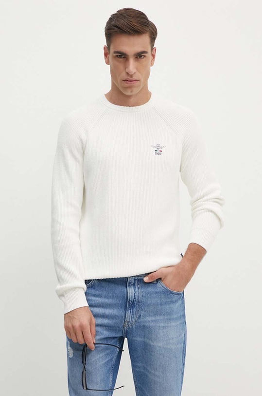 Aeronautica Militare pulover de bumbac grosime medie alb MA1508L529