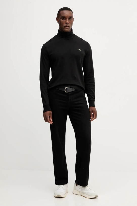 Lacoste longsleeve bawełniany UH2828 czarny AW25