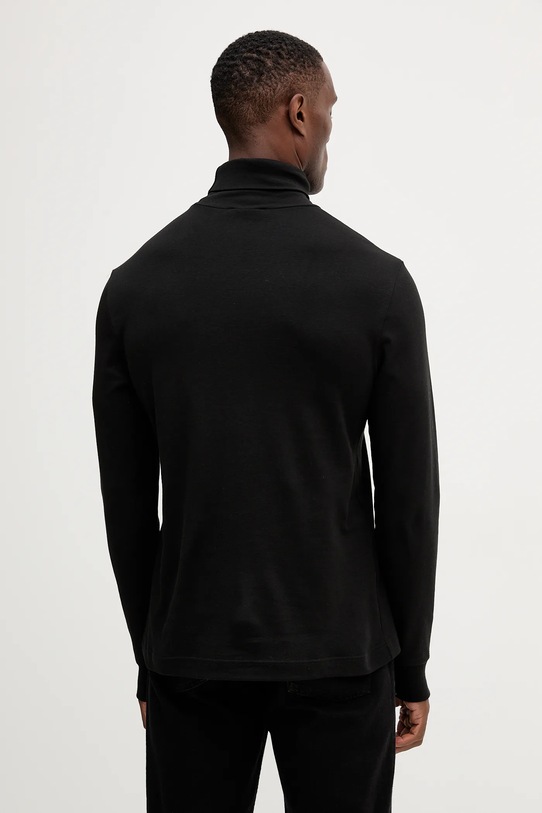 Ρούχα Βαμβακερή μπλούζα με μακριά μανίκια Lacoste UH2828 μαύρο