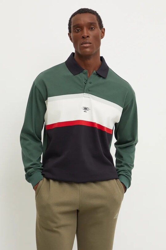Quiksilver longsleeve bawełniany Mercury wzorzyste zielony AQYKT03125
