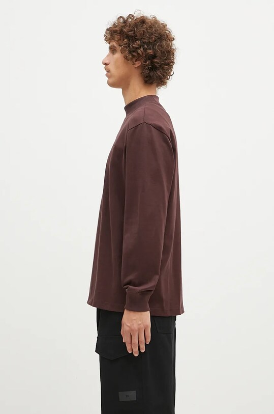 Бавовняний лонгслів adidas Originals Longsleeve Mock Neck IW3258 бордо AW24