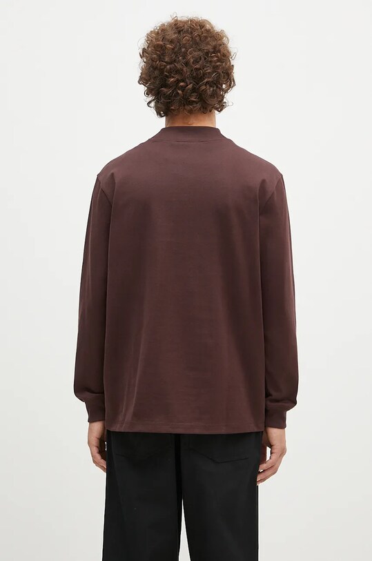 Одяг Бавовняний лонгслів adidas Originals Longsleeve Mock Neck IW3258 бордо