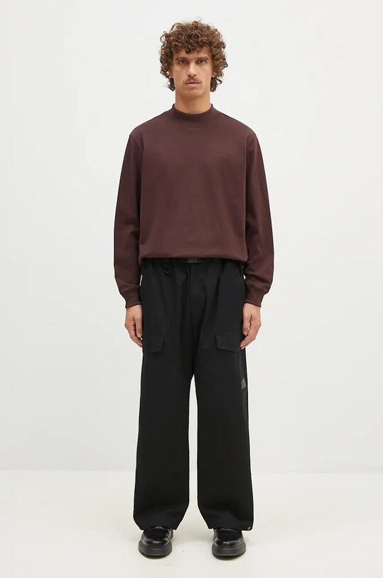 Бавовняний лонгслів adidas Originals Longsleeve Mock Neck IW3258 бордо