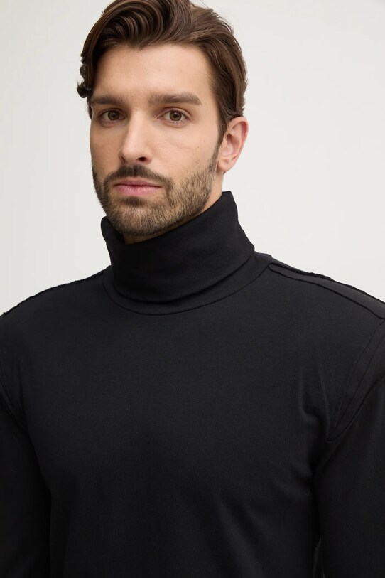 MM6 Maison Margiela top a maniche lunghe in cotone SH2NH0002.S23588 nero