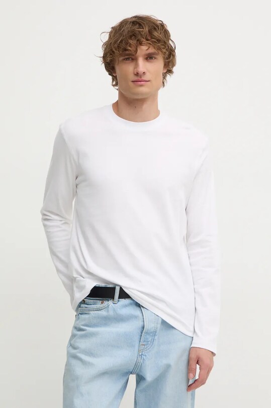 Хлопковый лонгслив Sisley хлопок белый 3B7SS1045
