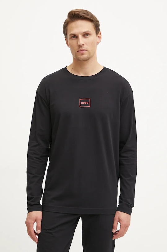 HUGO longsleeve lounge z elastanem czarny 50525229