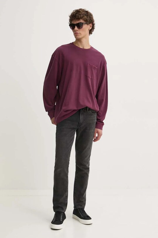 Levi's longsleeve din bumbac A9247 burgundia AW24