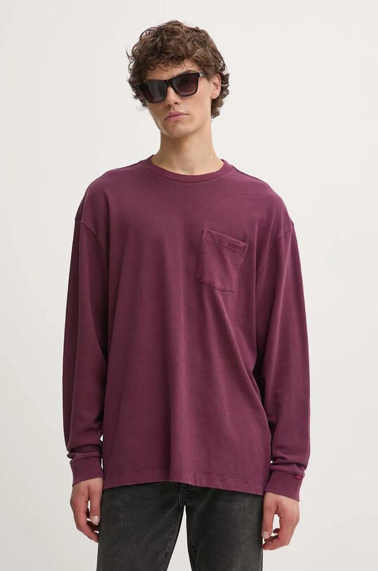 Levi's longsleeve din bumbac burgundia A9247