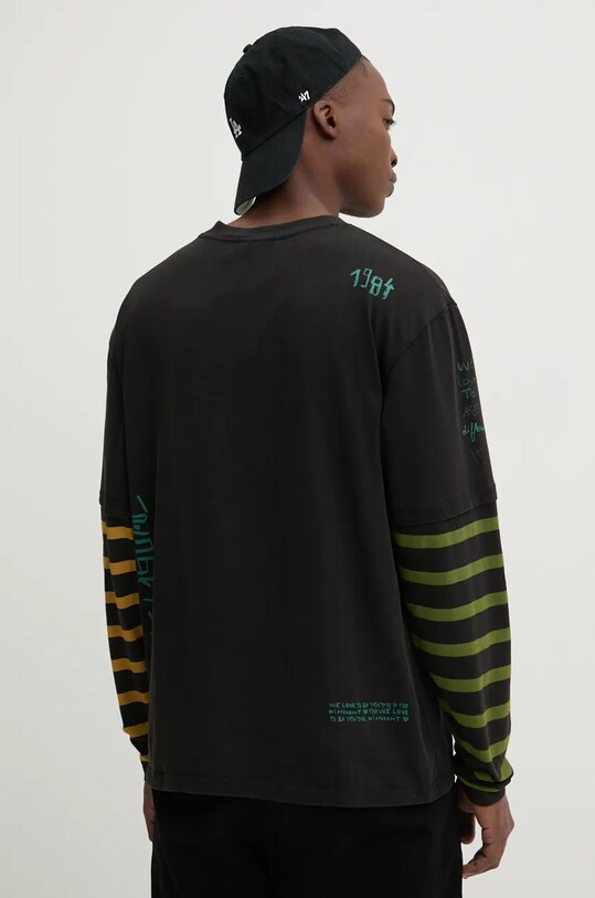 Îmbrăcăminte Desigual longsleeve din bumbac PAUL 24WMTK22 negru