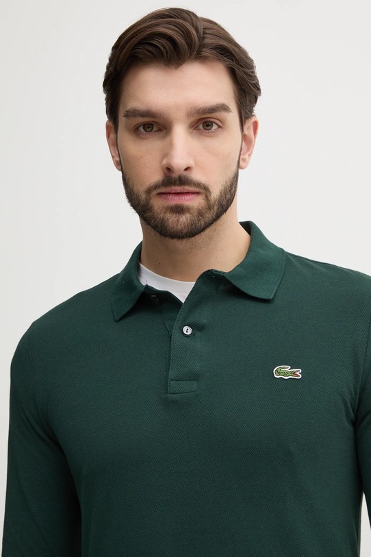 Bombažna majica z dolgimi rokavi Lacoste zelena PH4013