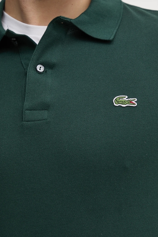 Bombažna majica z dolgimi rokavi Lacoste PH4013 zelena