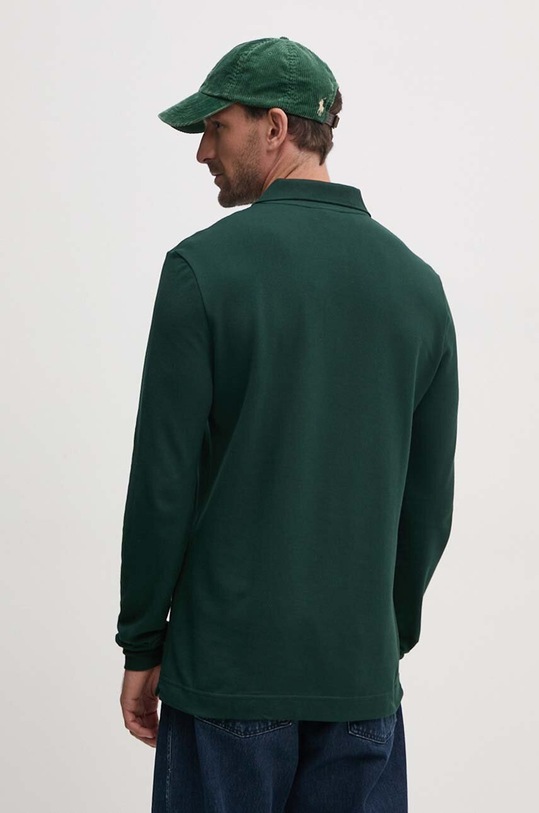 Oblečení Bavlněné tričko s dlouhým rukávem Lacoste PH4013 zelená