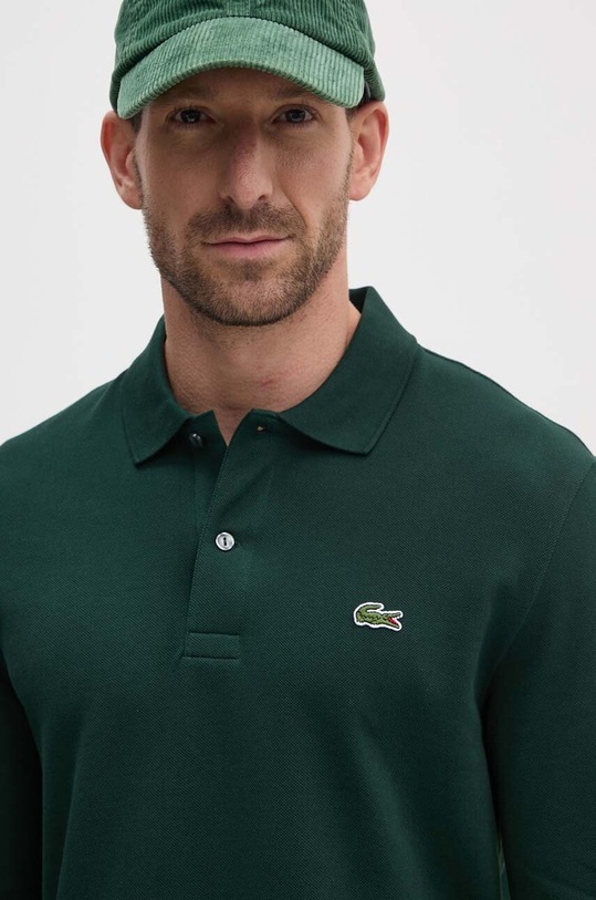 Bavlněné tričko s dlouhým rukávem Lacoste zelená PH4013