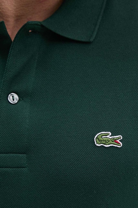 Bavlněné tričko s dlouhým rukávem Lacoste PH4013 zelená