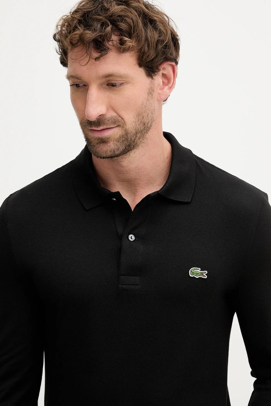 Хлопковый лонгслив Lacoste чёрный PH4013