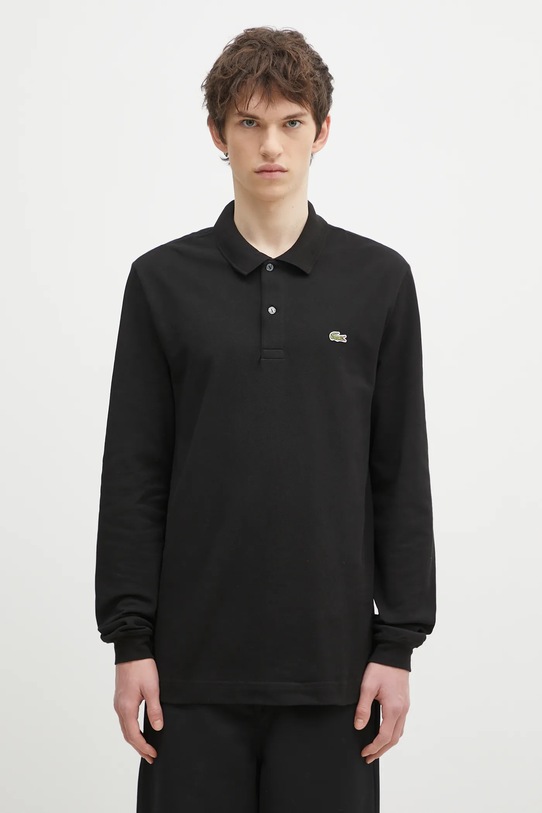 Lacoste cotton longsleeve top regular black PH4013