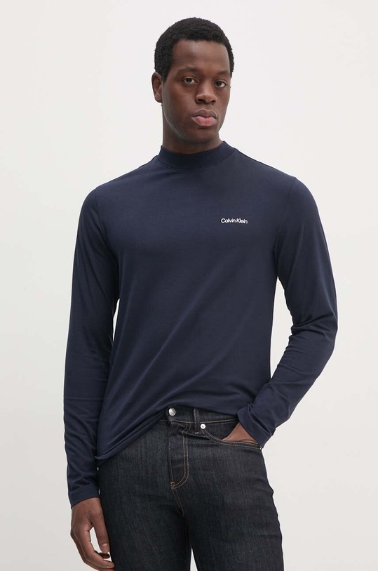 Calvin Klein longsleeve z elastanem granatowy K10K110179