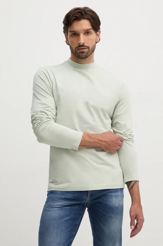 Calvin Klein longsleeve z elastanem zielony K10K110179