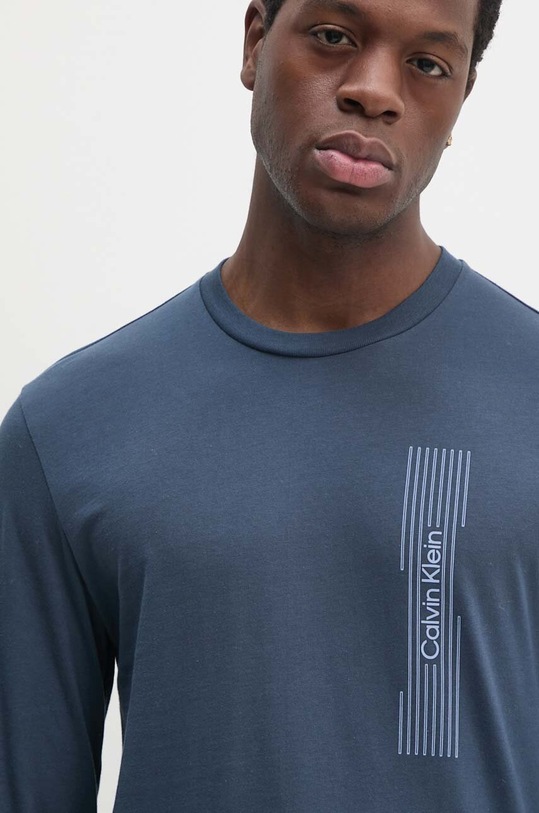 Calvin Klein longsleeve bawełniany nadruk granatowy K10K113589