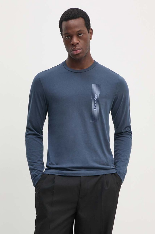 Calvin Klein longsleeve bawełniany K10K113589 granatowy AW24