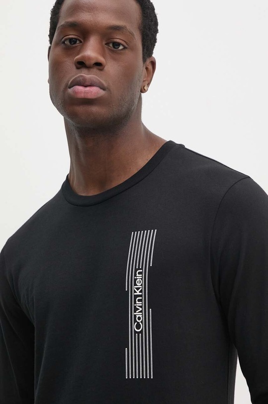 Bavlněné tričko s dlouhým rukávem Calvin Klein černá K10K113589