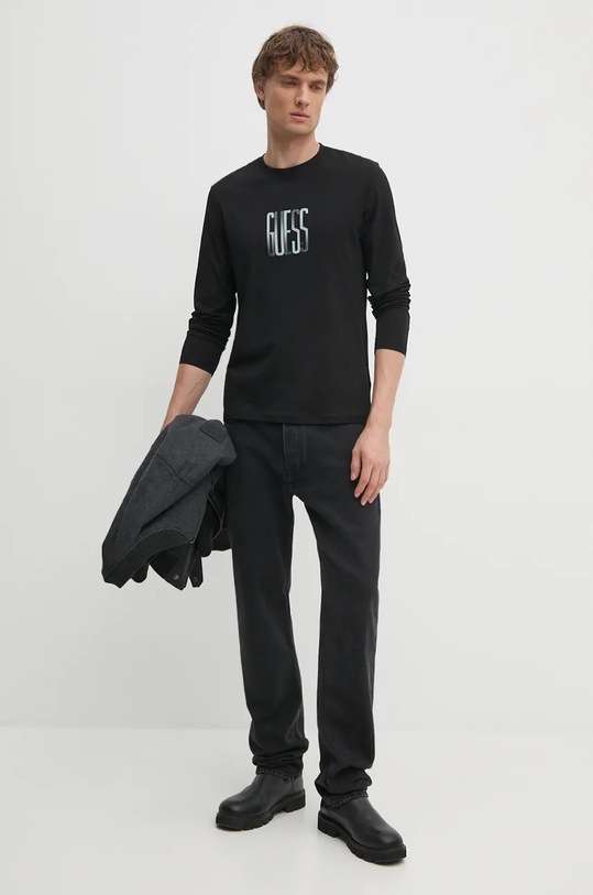 Tričko s dlouhým rukávem Guess M4BI34.J1314 černá AW24