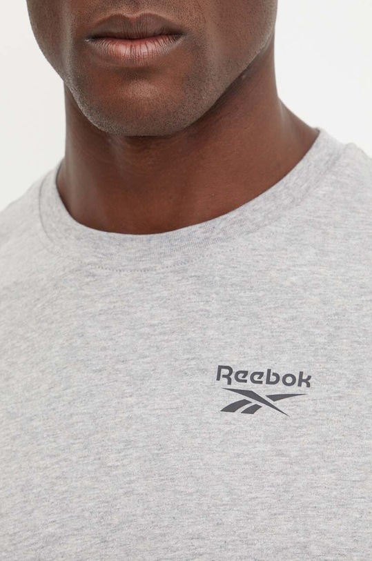 Pamučna majica dugih rukava Reebok 100070998 siva