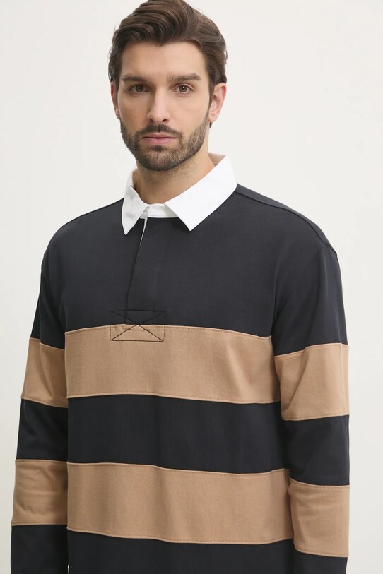 Gant longsleeve bawełniany czarny 2015075