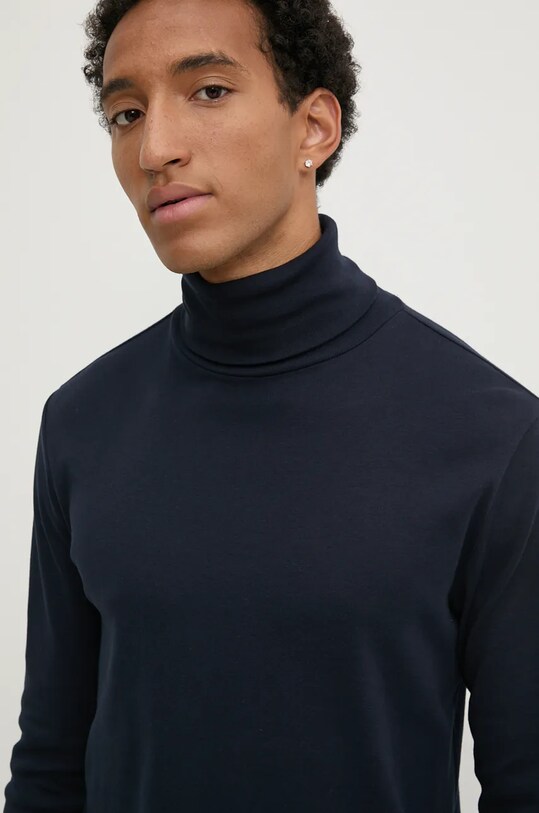 Bavlnené tričko s dlhým rukávom Tommy Hilfiger tmavomodrá MW0MW36451