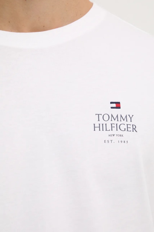 Бавовняний лонгслів Tommy Hilfiger білий MW0MW36501