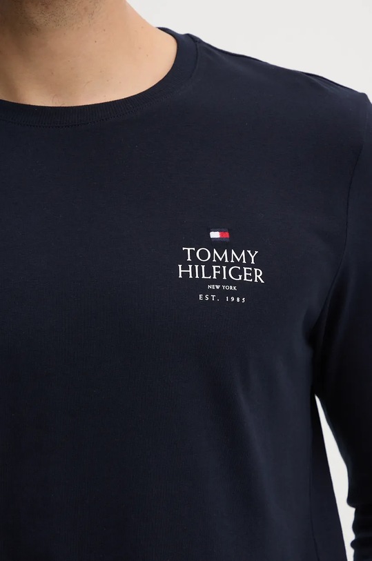 Tommy Hilfiger longsleeve din bumbac MW0MW36501 bleumarin