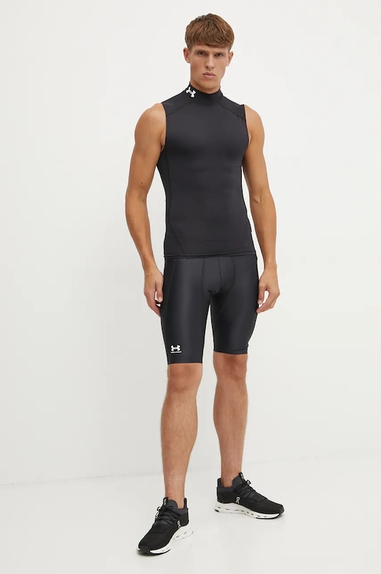 Μπλουζάκι προπόνησης Under Armour HG Armour Comp Mock 1361521 μαύρο AW25