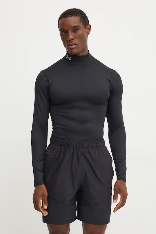 Under Armour longsleeve treningowy ColdGear Elite Mock z elastanem czarny 1386942