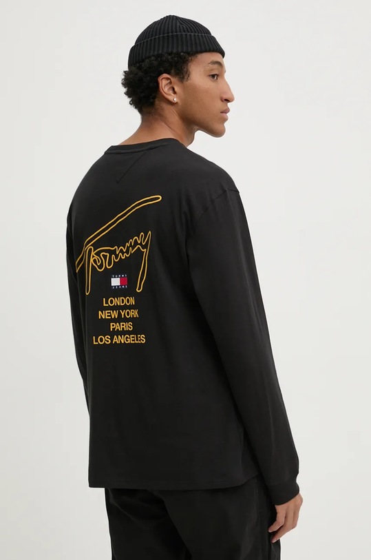 Îmbrăcăminte Tommy Jeans longsleeve din bumbac DM0DM20105 negru