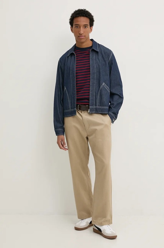 Tommy Jeans longsleeve din bumbac DM0DM20603 burgundia AW24