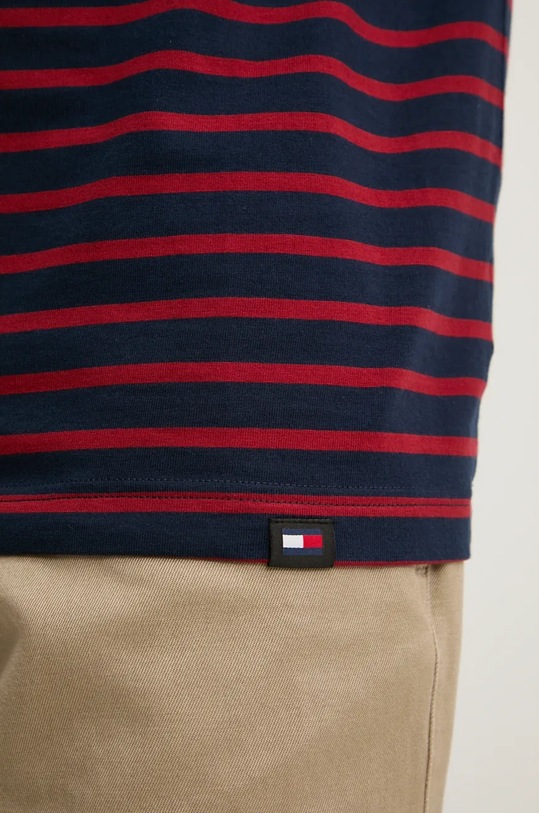 Tommy Jeans longsleeve din bumbac DM0DM20603 burgundia
