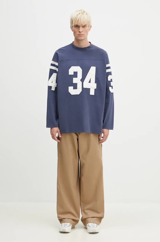 AMBUSH longsleeve bawełniany Football BMAB004F24JER0014531 niebieski