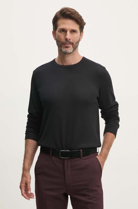 Lindbergh longsleeve din bumbac uni negru 30.403021.BLACK