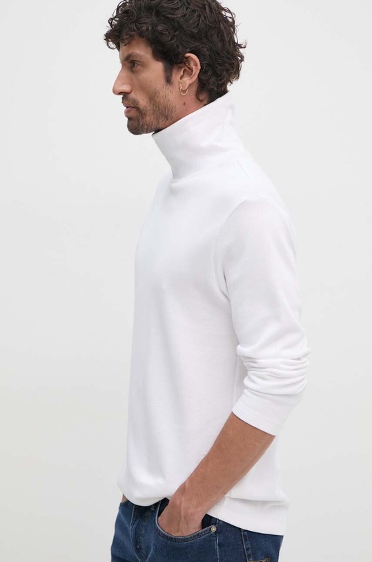 Lindbergh longsleeve din bumbac uni alb 30.403023.WHITE