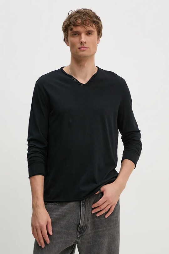 Бавовняний лонгслів ZADIG&VOLTAIRE чорний JMTN01630