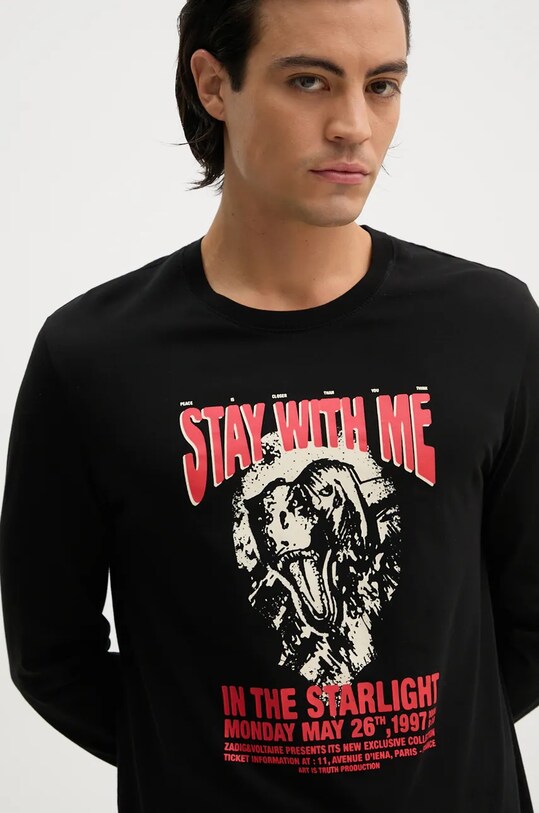 Хлопковый лонгслив ZADIG&VOLTAIRE чёрный JMTS00653