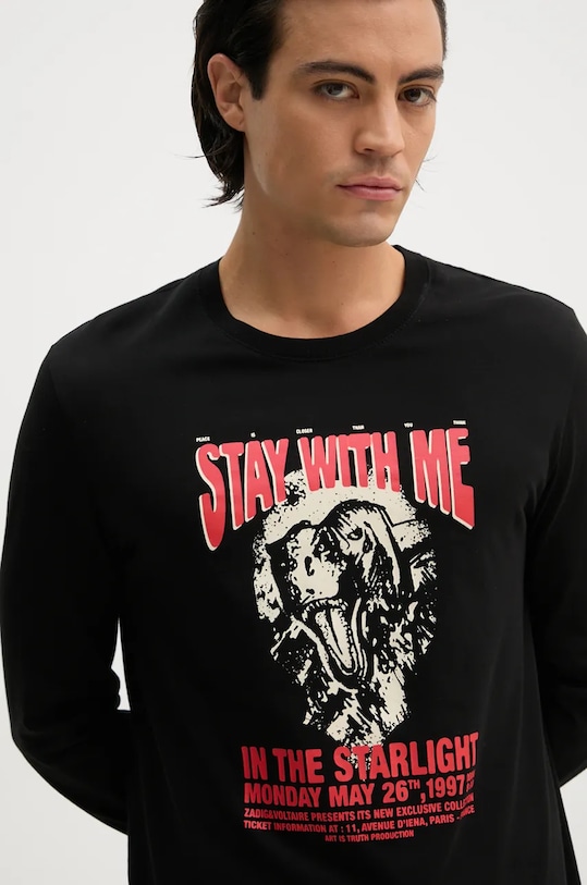 ZADIG&VOLTAIRE longsleeve din bumbac negru JMTS00653
