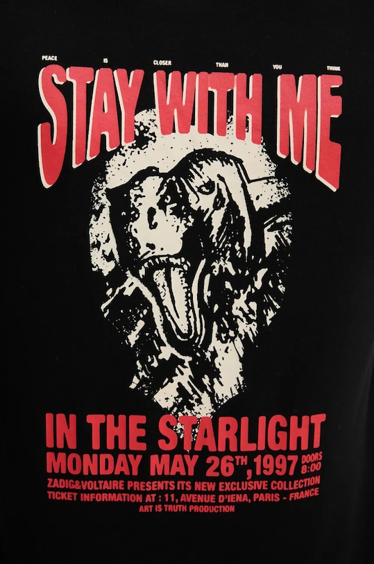 ZADIG&VOLTAIRE longsleeve din bumbac JMTS00653 negru