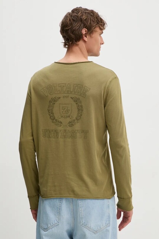 ZADIG&VOLTAIRE longsleeve din bumbac uni verde JMTN00251