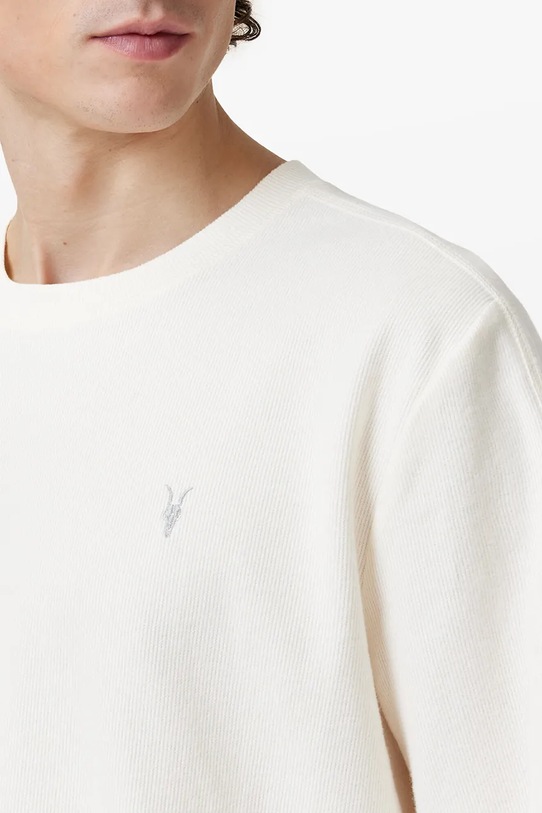 Βαμβακερή μπλούζα με μακριά μανίκια AllSaints ROWE M027JB λευκό AW24